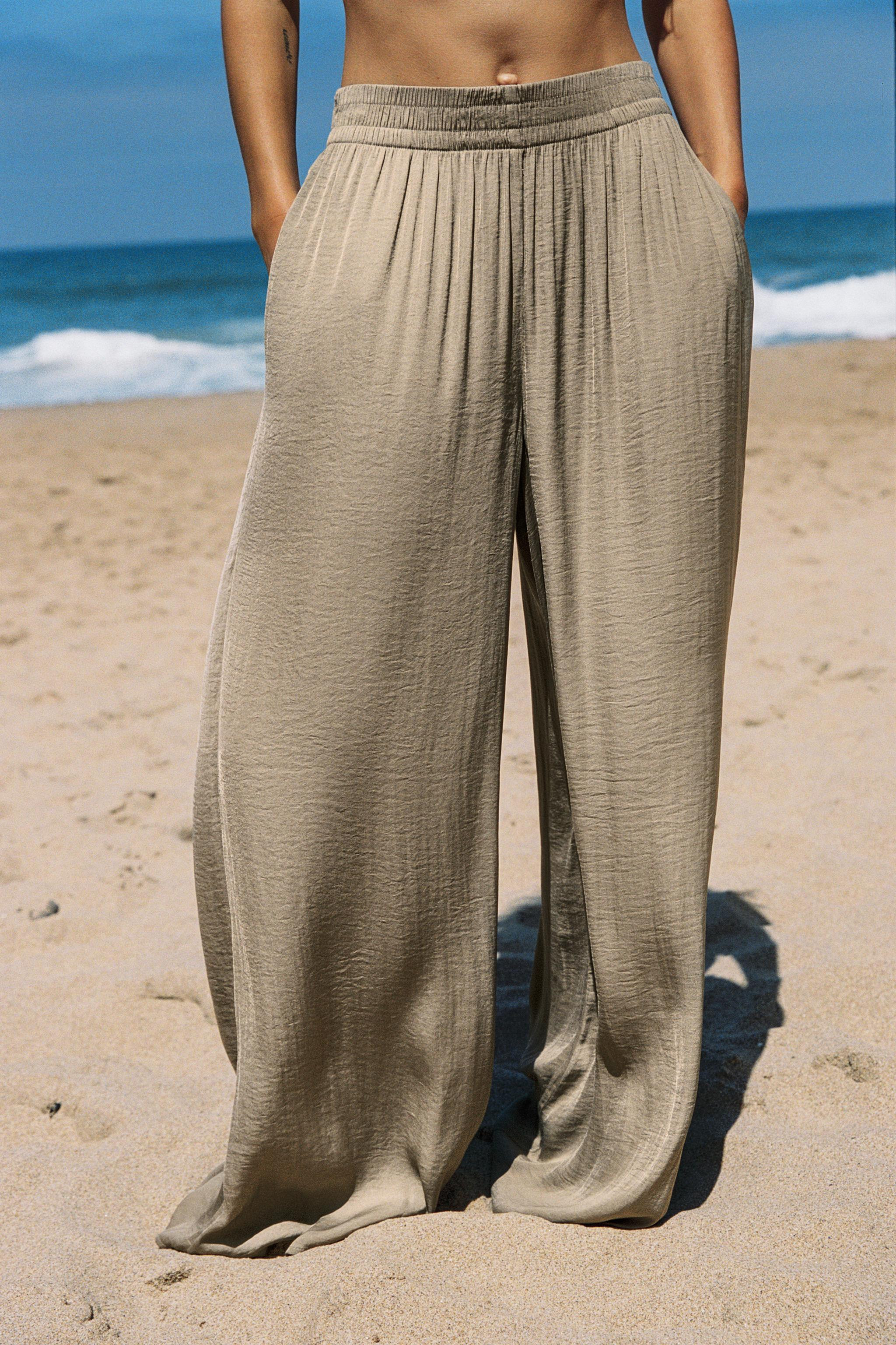 FLOWING WIDE-LEG TROUSERS | Zara UK