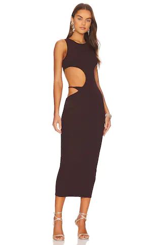 superdown Louella Cut Out Dress in Brown from Revolve.com | Revolve Clothing (Global)