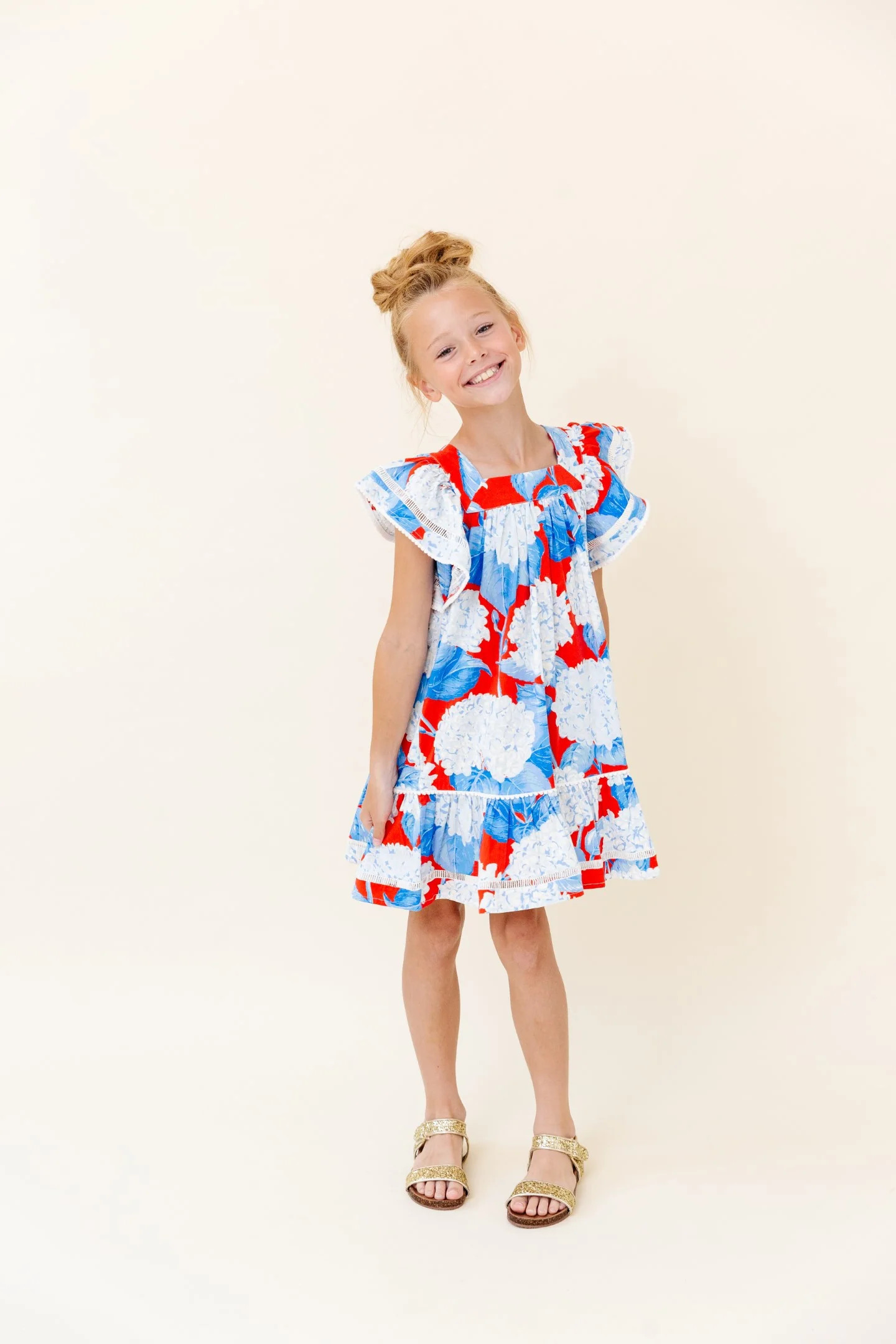 Poppy Dress in Americana Hydrangea by Sheridan French | Sheridan French