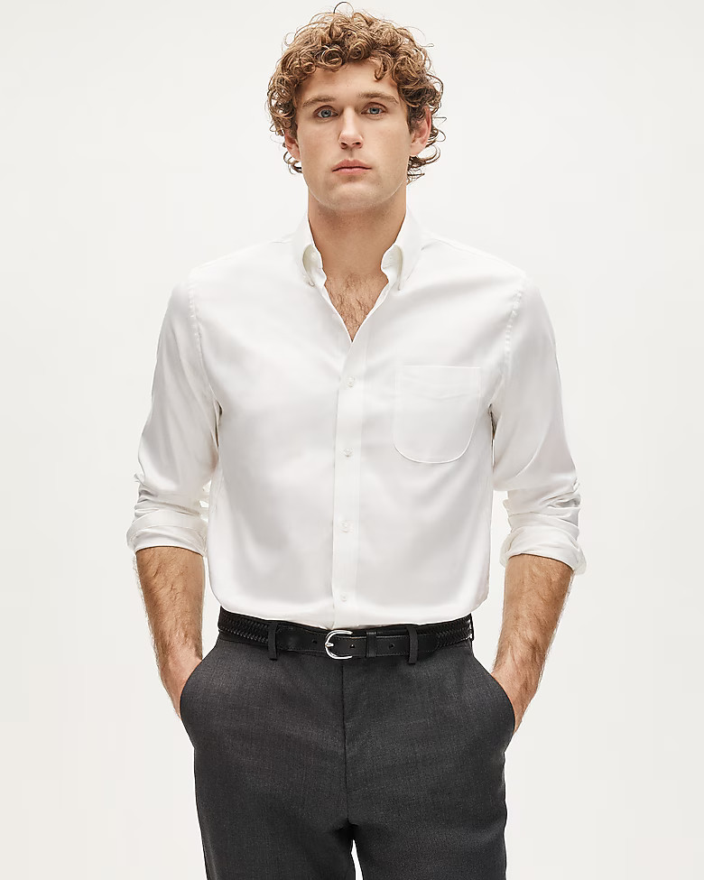 Bowery performance stretch oxford shirt with button-down collar | J. Crew US