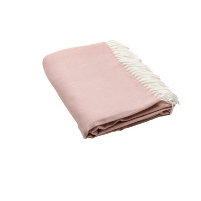 HomeRoots Pastel Pink Soft Acrylic Herringbone Throw Blanket | Target