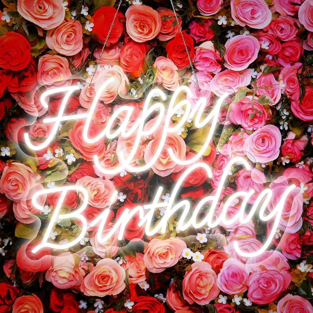 29 x 22 Inch Happy Birthday Neon Sign Large Happy Birthday LED Neon Sign LED Neon Light Sign for ... | Amazon (US)