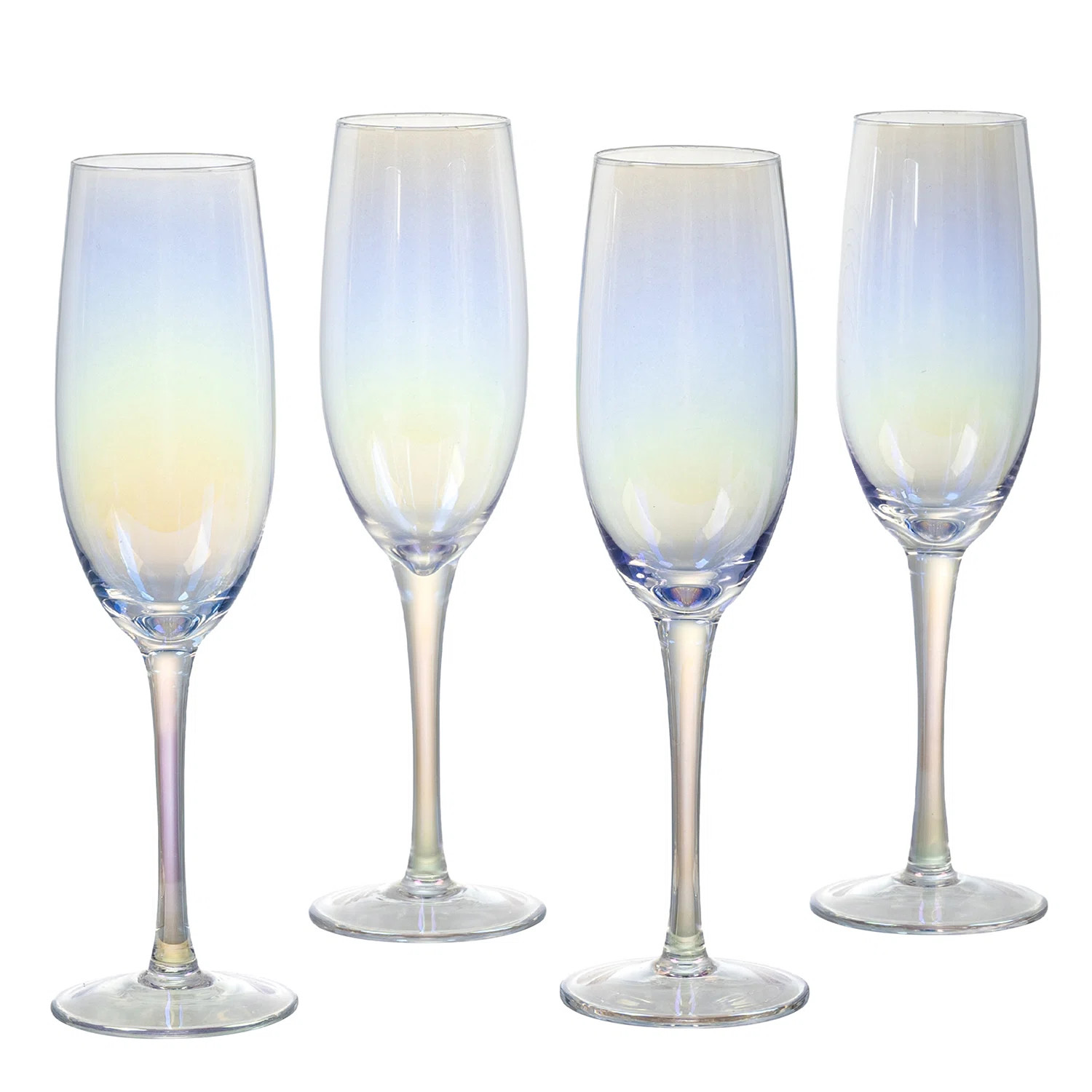 4 Piece 7 Oz Rainbow Champagne Glasses Flutes (Set of 4) | Wayfair North America