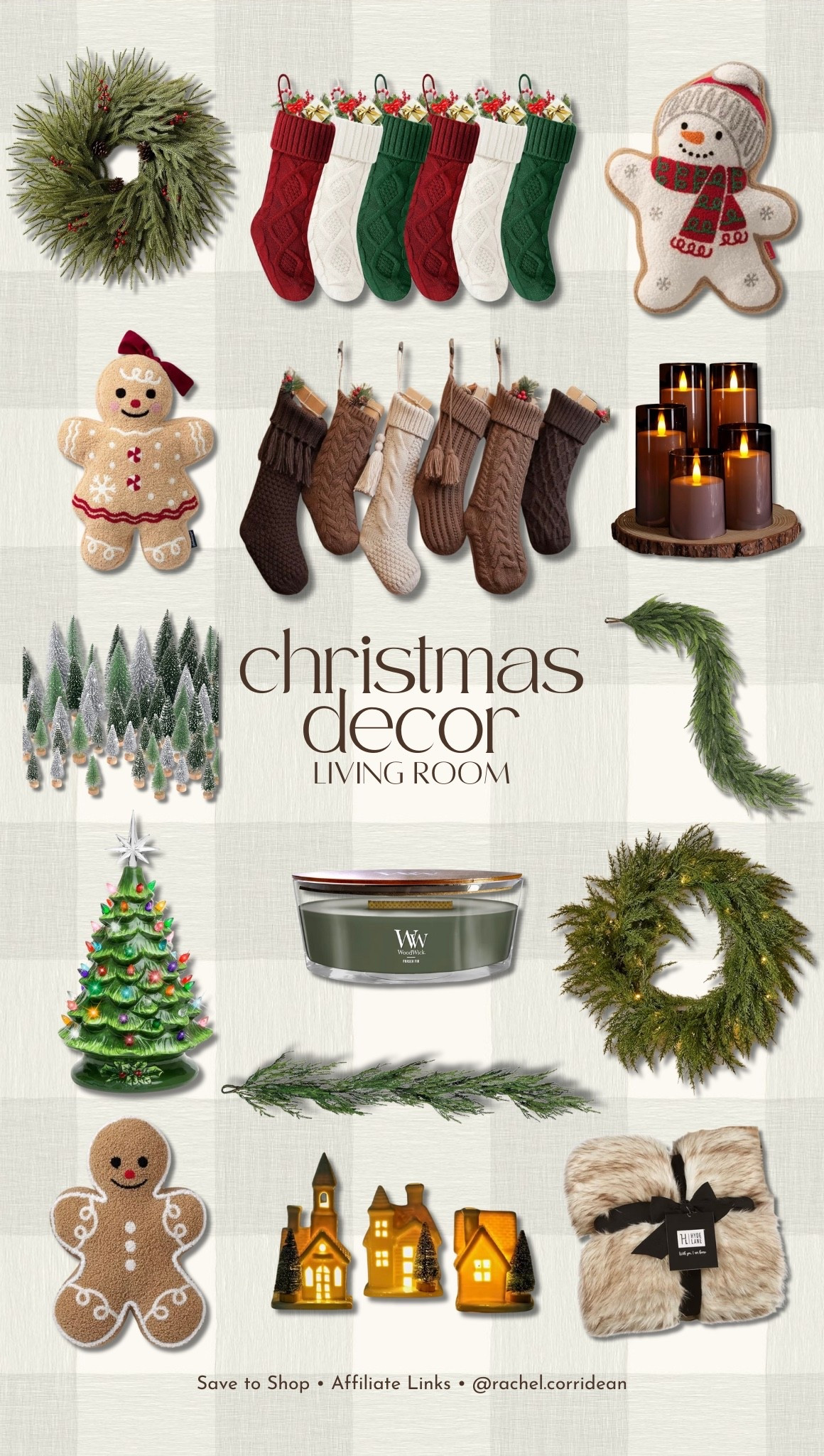 CHRISTMAS LIVING ROOM DECOR 🎄

A full round-up of living room Christmas decor that brings in warmth, greenery, and nostalgic charm. Cable-knit stockings, mini tree sets, pre-lit wreaths, realistic garlands, gingerbread accents, flameless candles, ceramic trees, village houses, and faux fur blankets — everything you need to make your living room feel magical and ready for the holiday season. Save this for decorating ideas and shop the full collection. 🎄🏠✨

living room christmas ideas, christmas stockings, ceramic christmas trees, holiday garland, prelit wreaths, cozy winter decor, christmas village houses, festive living room inspo, neutral holiday decor, christmas decorating inspiration


#LTKPetite #LTKCyberWeek #LTKHoliday
