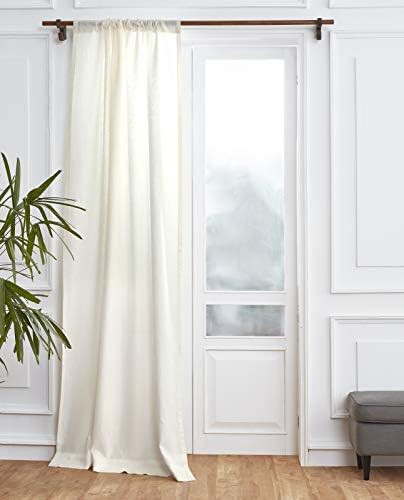Solino Home 100% Pure Linen Curtain – 52 x 96 Inch Ivory Lightweight Rod Pocket Window Panel ... | Amazon (US)