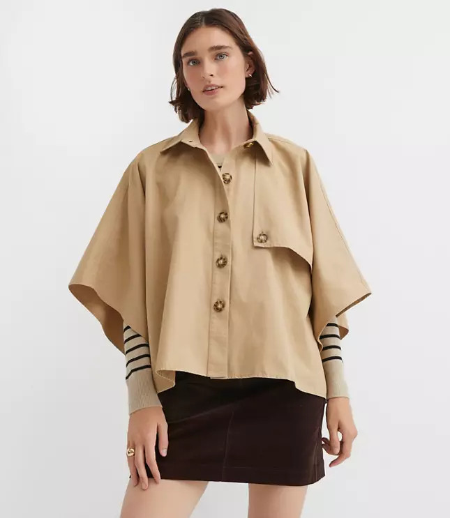 Twill Trench Cape | LOFT