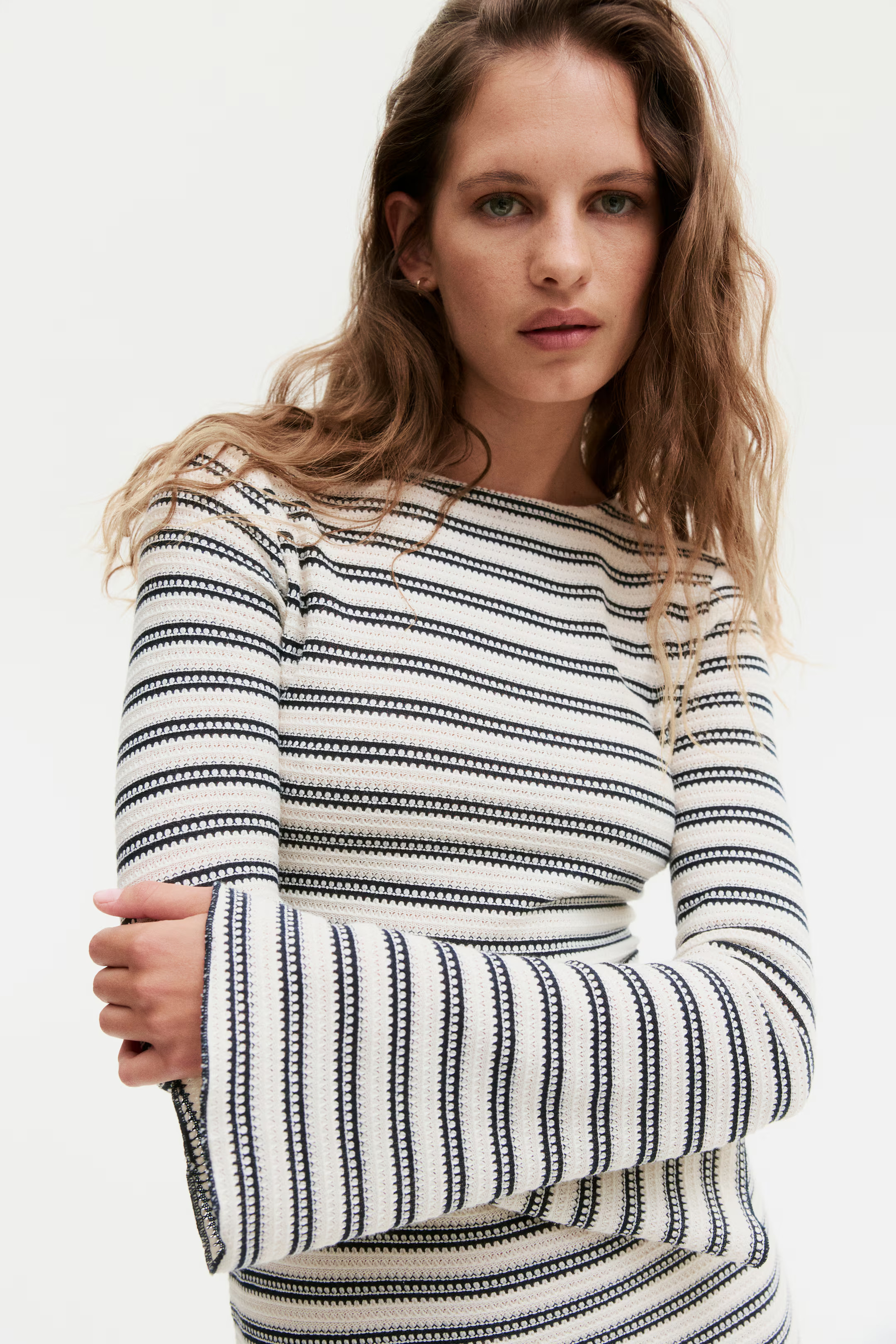 Robe maxi en maille texturée | H&M (FR, IT, ES, PT, BE)