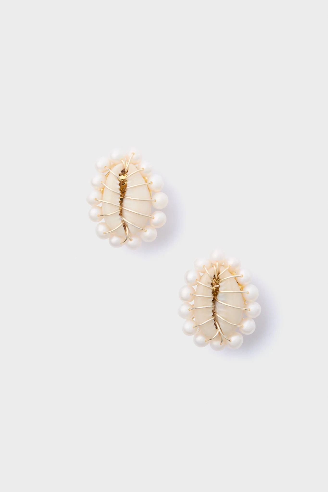 White Ava Clip-On Earrings | Tuckernuck (US)
