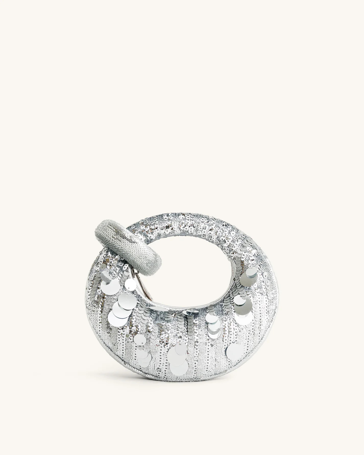 Abacus Metallic Sequin Mini Top Handle Bag - Silver | JW PEI US