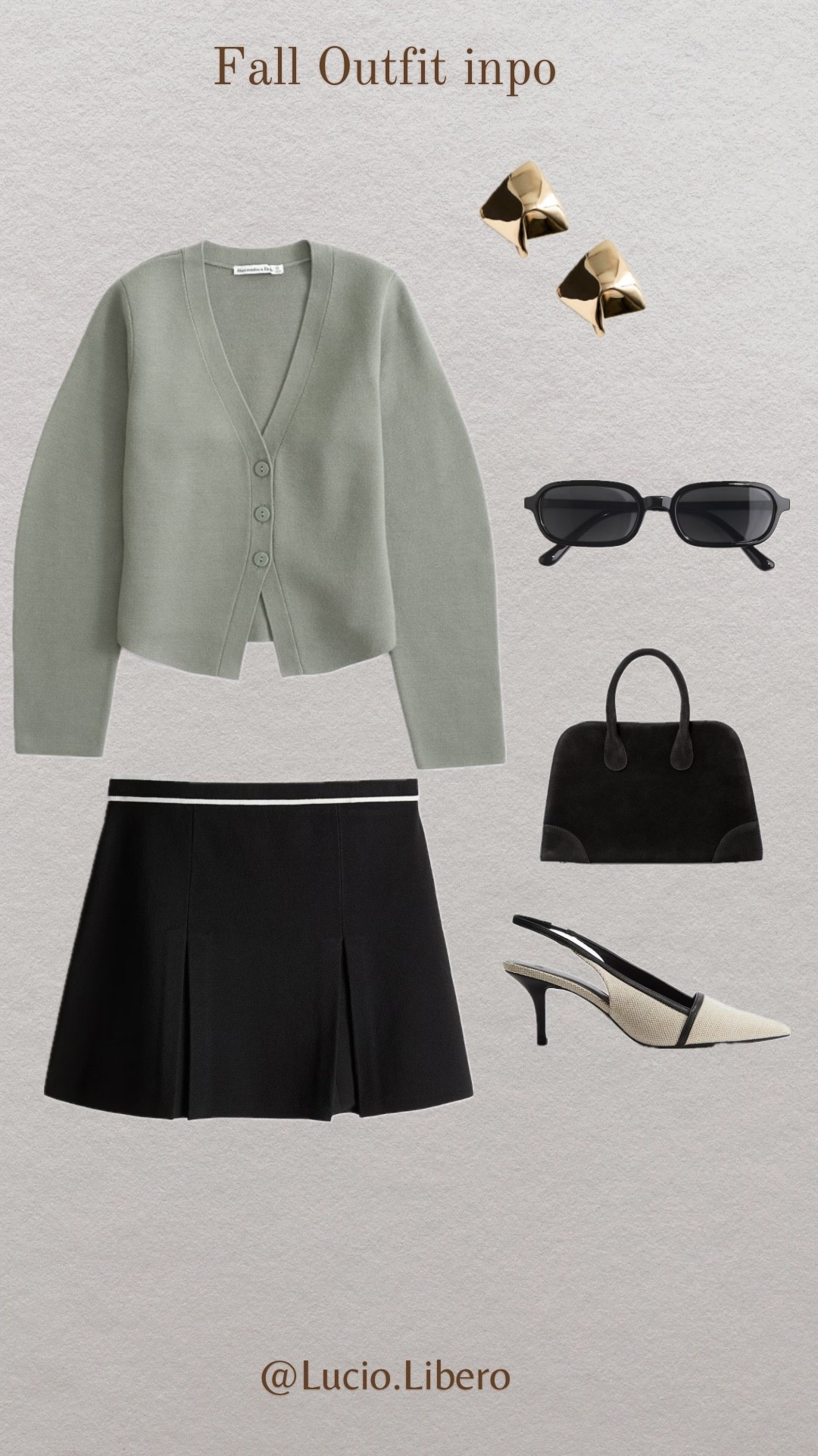 Fall Outfit Inspo 🍂✨

✔ Sage Green Cardigan – A soft, muted tone that feels fresh yet cozy for autumn.
✔ Black Pleated Mini Skirt – Timeless and versatile, balancing chic and playful.
✔ Two-Tone Slingback Heels – Elevates the look with a touch of Parisian elegance.
✔ Structured Black Handbag – Sleek and minimal, perfect for day-to-night wear.
✔ Gold Statement Earrings – Adds warmth and subtle luxury.
✔ Rectangular Sunglasses – A modern edge to tie it all together.


#LTKStyleTip #LTKSeasonal