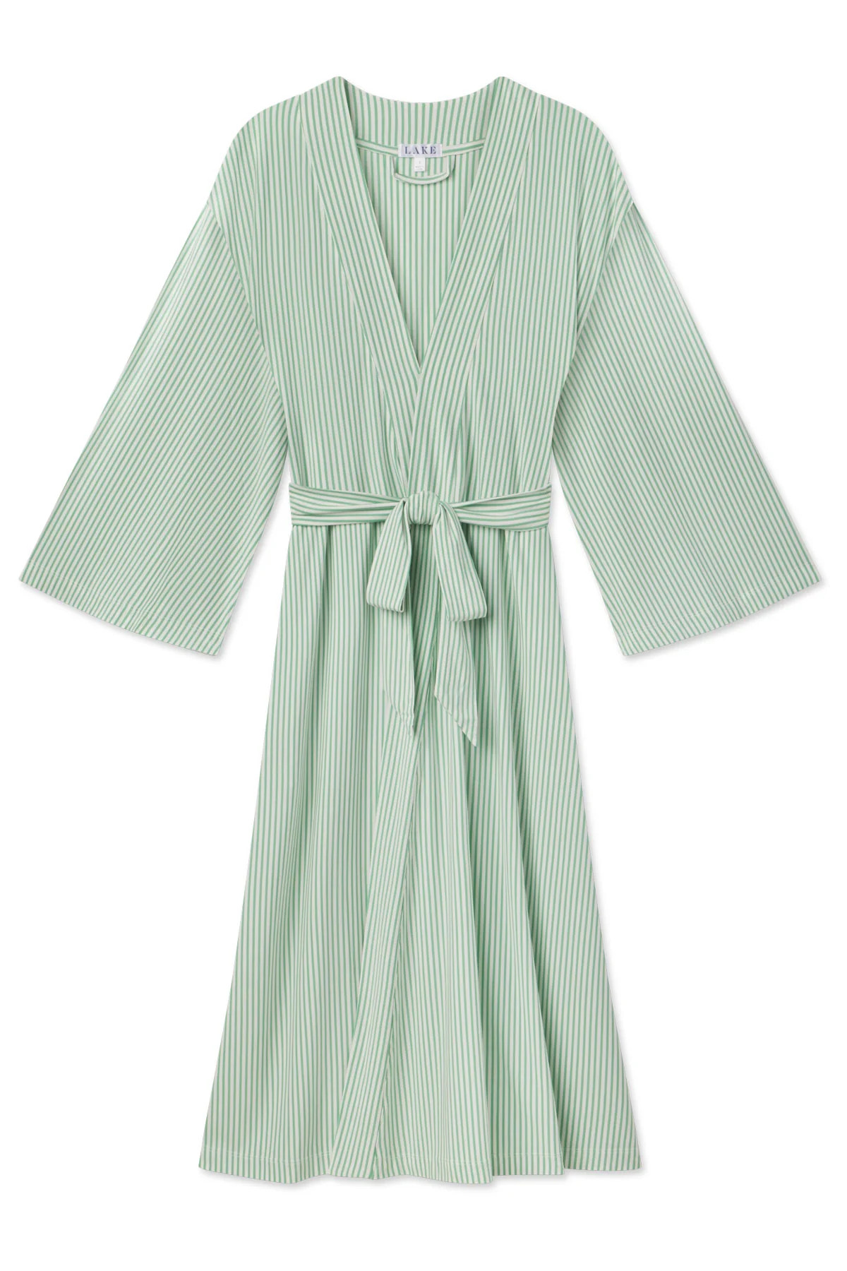DreamModal Kimono Robe in Clover Leaf Pencil Stripe | Lake Pajamas