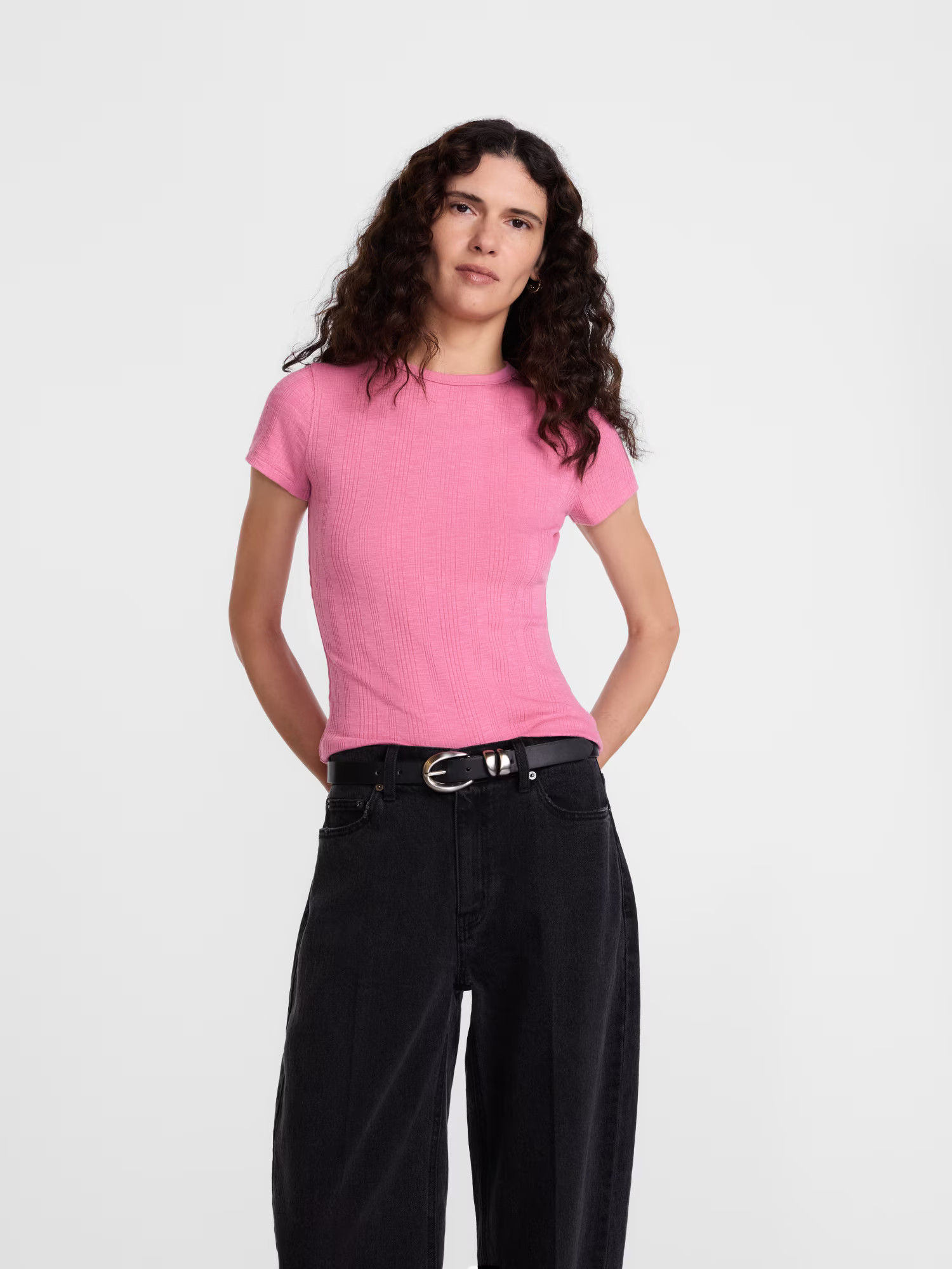 Scenario Women's Variegated Rib Tee with Short Sleeves, Sizes XS-XXXL | Walmart (US)