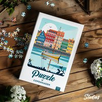 Copenhagen Puzzle - 500 Pieces, Jigsaw Puzzle, Illustration Puzzle, Piece Jigsaw Games, Board Games, Gift | Etsy (UK)
