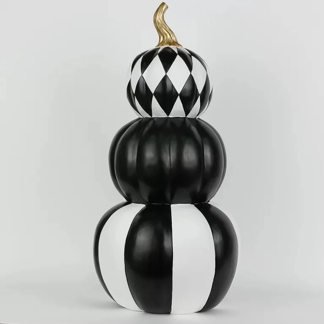 Halloween Black and White 3 Tier Stack Pumpkins Stacked - Etsy | Etsy (US)