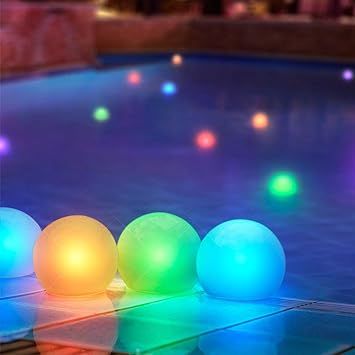 Floating Lights for Pool (Set of 12) 3” Round Light Up Pool Glow Balls Color Changing Pool Deco... | Amazon (US)