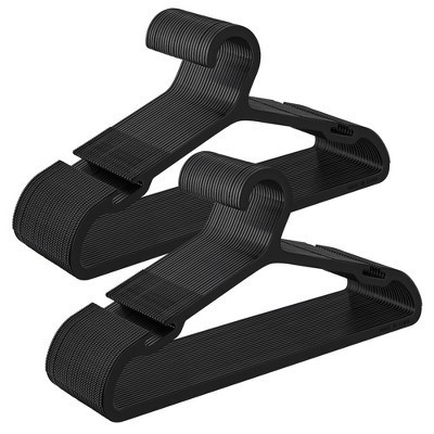50-Pack Plastic Hangers with Wide Shoulder Notches, 0.16" Slim Space Saving Closet Organizers for Coats Dresses, Ink Black | Target