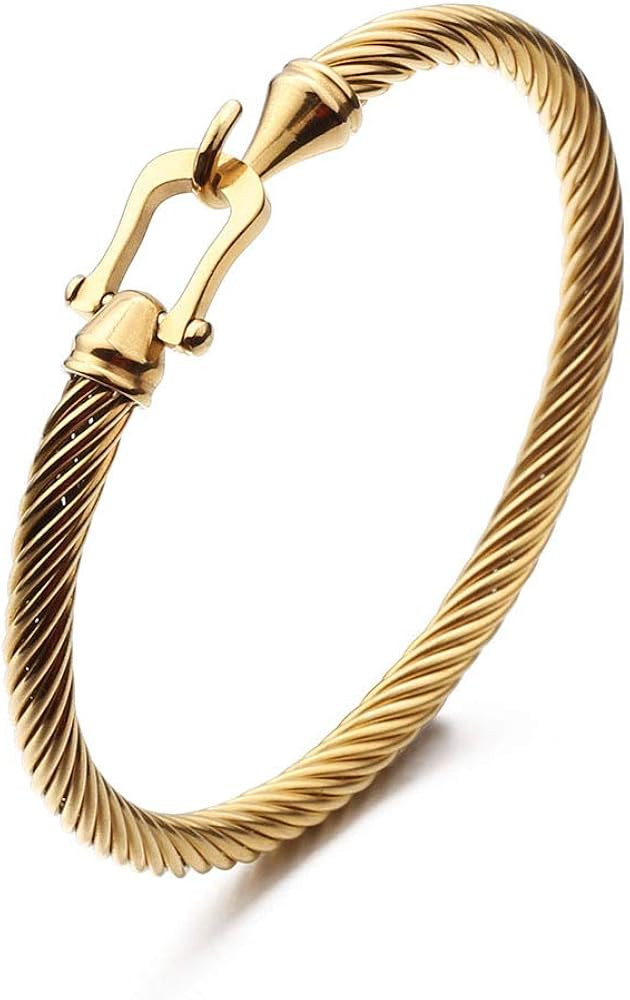 COLORFUL BLING Unisex Stainless Steel Cable Wire Bracelets Charm Bangle Bracelet Best Friend Sist... | Amazon (US)