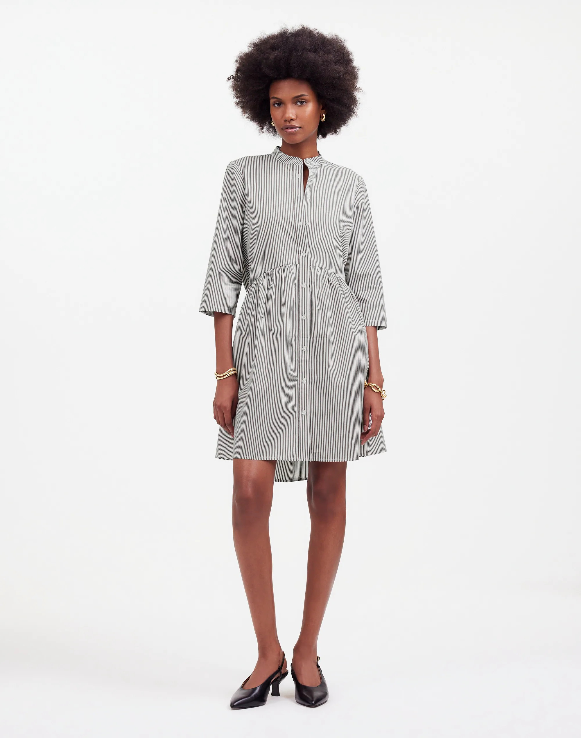 Button-Front Mini Shirtdress | Madewell | Madewell