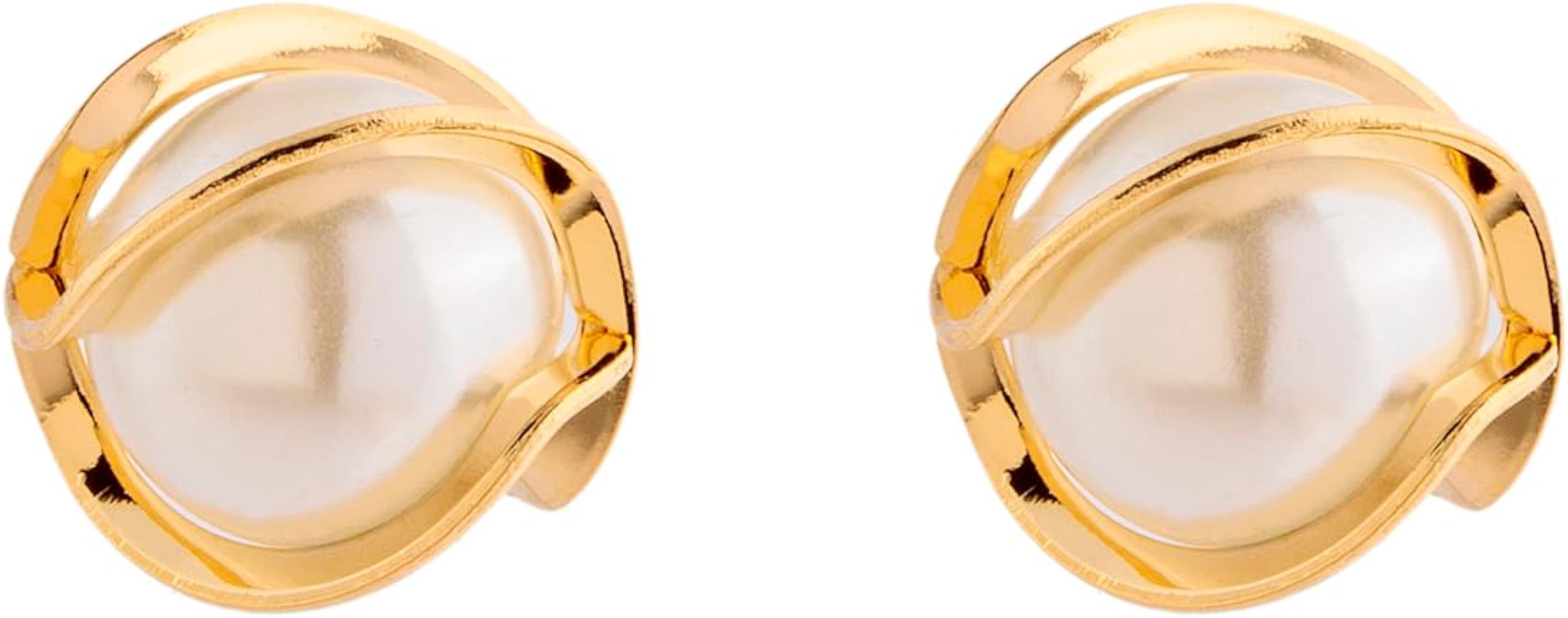 Summer wish - 18K Gold Plated Caged Pearl Earrings | Amazon (US)