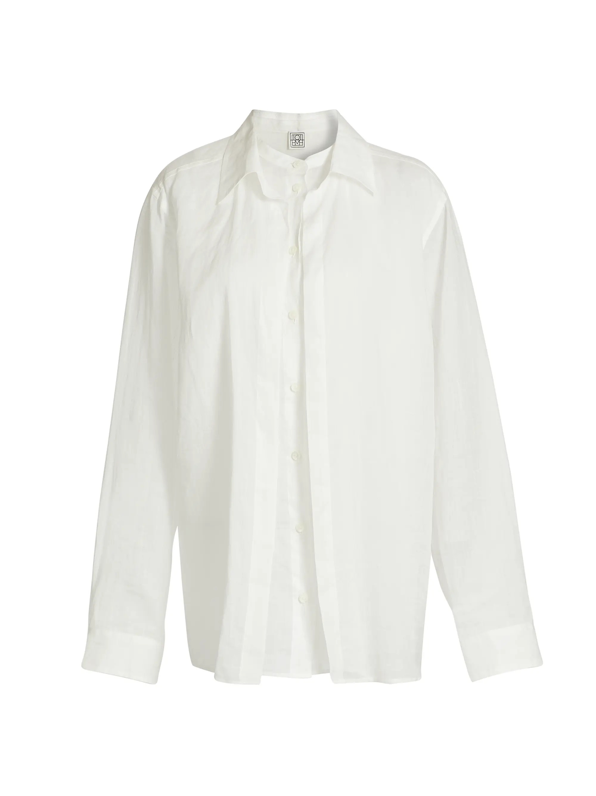 Ramie Double-Collar Button-Front Shirt | Saks Fifth Avenue
