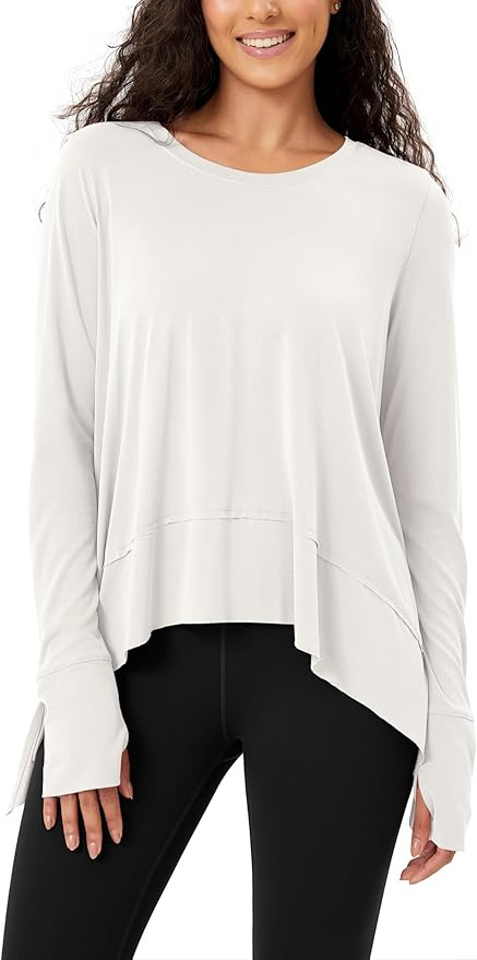 ODODOS Women's Modal Soft Long Sleeve Tee with Thumb Hole Athletic Gym Workout Tops Yoga Shirts | Amazon (US)