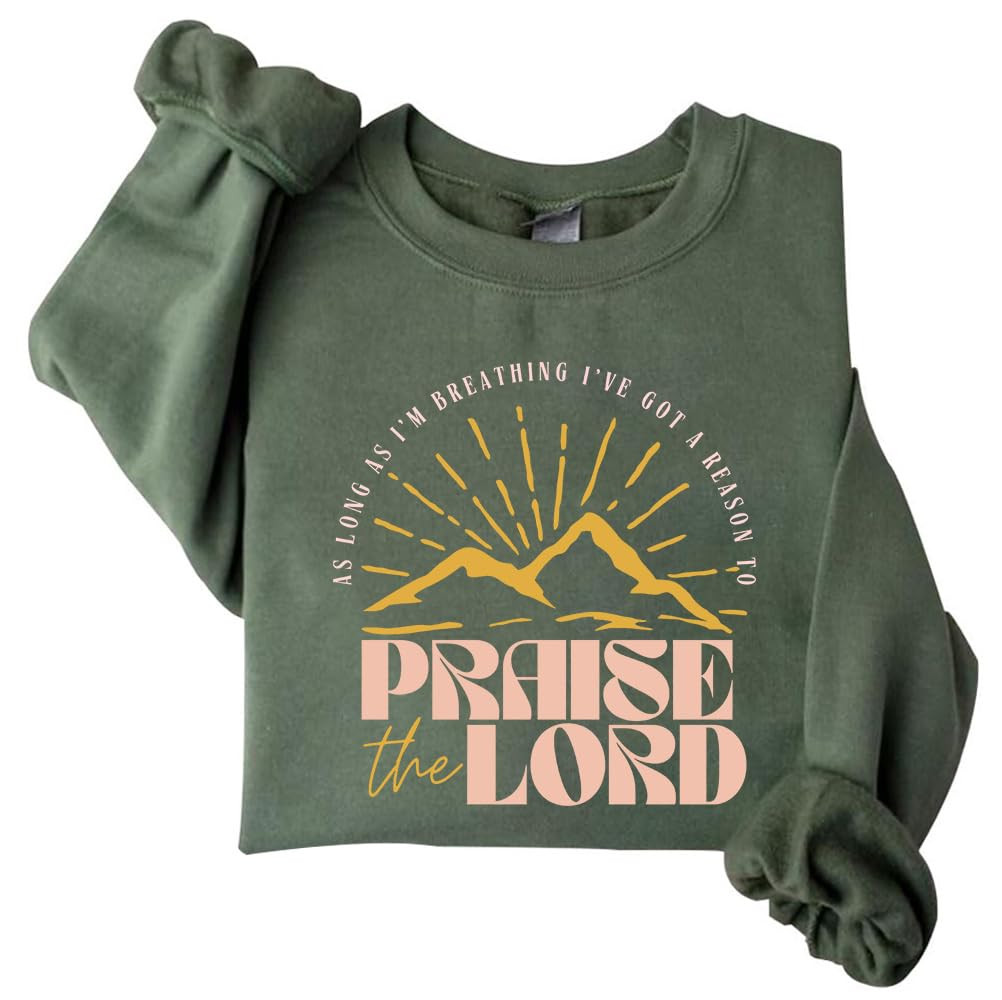 Generic I've Got A Reason To Praise The Lord Sweatshirt As Long As I'm Breathing I've Got a Reaso... | Amazon (US)