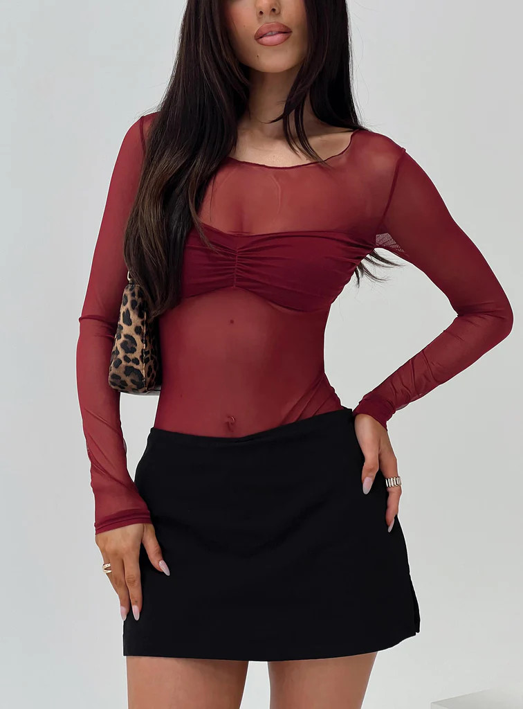 Duet Bodysuit Burgundy | Princess Polly US