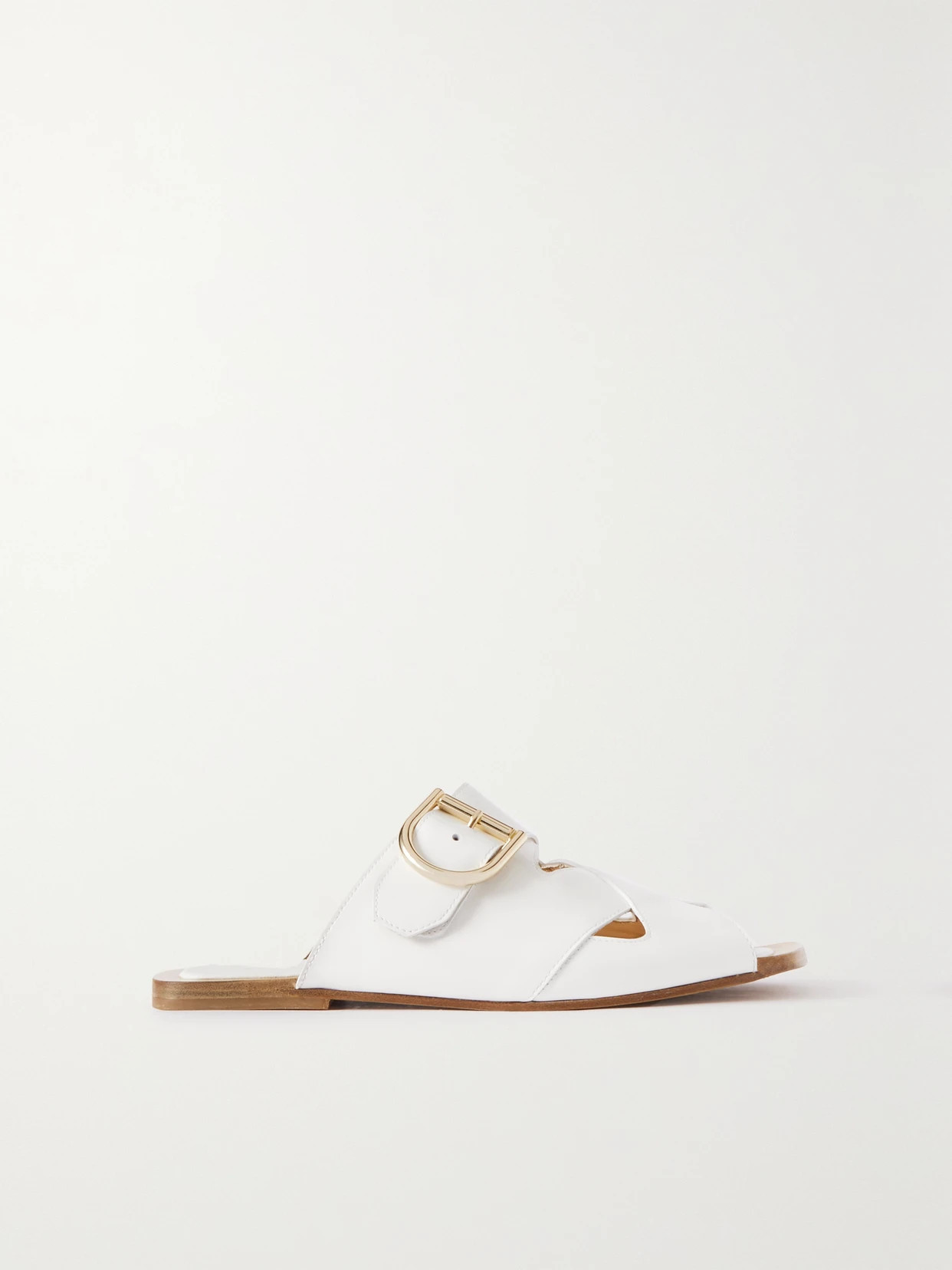 Dries Van Noten - Buckled Leather Slides - White | NET-A-PORTER (UK & EU)