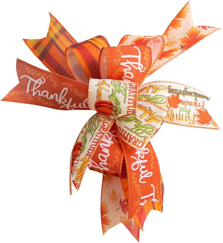 Fall Wreath Bows Thanksgiving Fall Bows for Wreath Pumpkin Plaid Burlap Decor Bows for Thanksgivi... | Amazon (US)