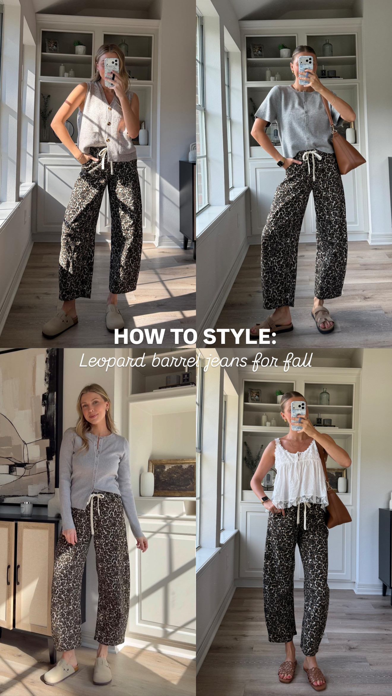 Leopard barrel jeans for fall! I’m wearing a size S in everything.
 

 #LTKootd
