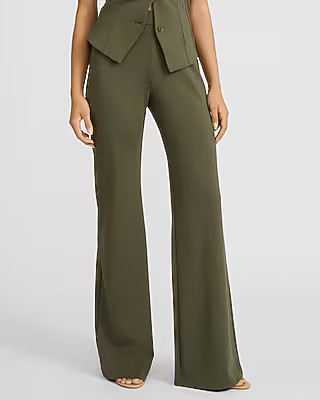 Pull-on Signature Ponte High Waisted Flare Trouser | Express