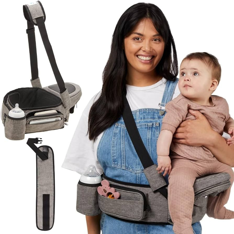 CLOUD MUM INC Baby Hip Seat Carrier – Carrier That Holds Essential Items, Bottle Insulator, 5 P... | Amazon (US)