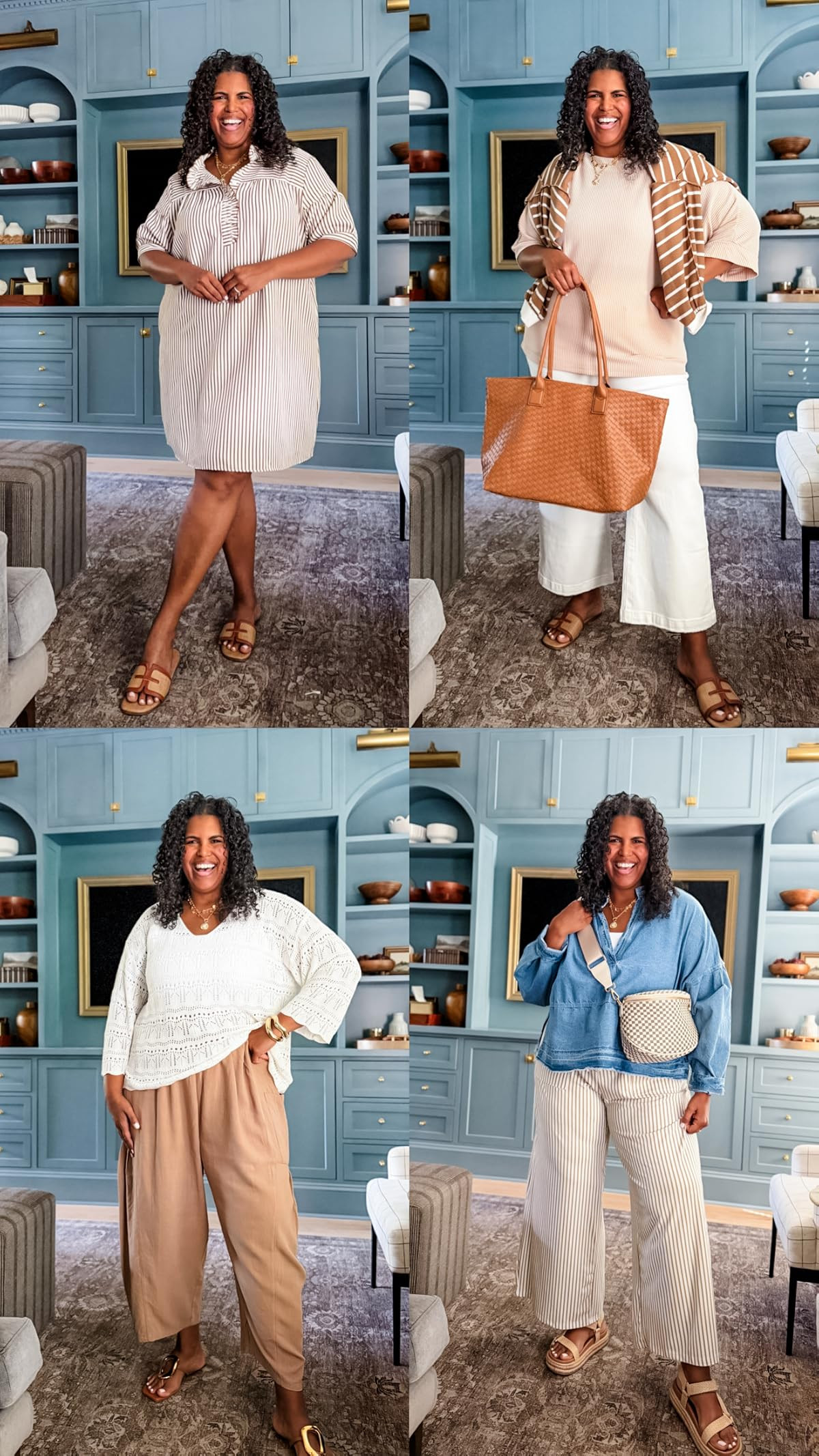 Casual neutral favs! Wearing either xxl or 2x in everything shown, except brown pants, which are an xl (size full down in those) #amazonfinds #summervibes 

 #LTKootd #LTKPlusSize #LTKTall