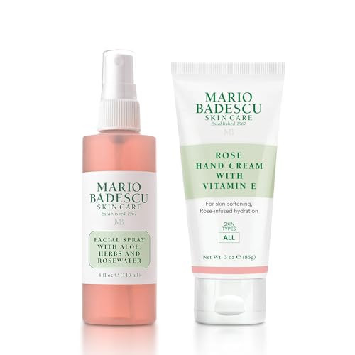 Mario Badescu Rose Water Facial Spray & Hand Cream Bundle | Hydrating Aloe, Herbs & Rose Water Face Mist (4 Fl Oz) + Hand Cream with Vitamin E for Dry, Cracked Hands | Non-Greasy, Fast-Absorbing | Amazon (US)
