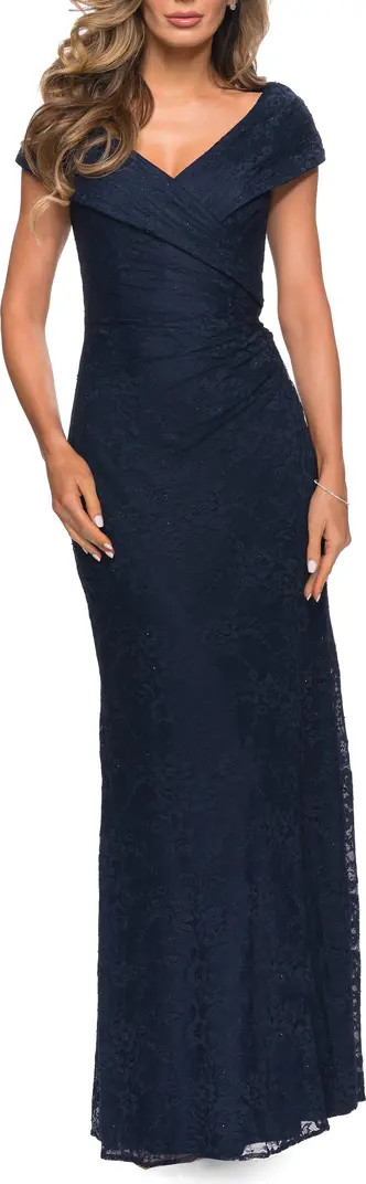 Lace Off The Shoulder Cap Sleeve Evening Dress | Nordstrom