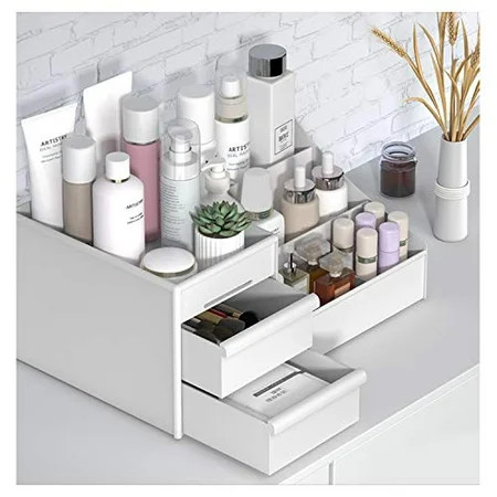Cosmetic Storage Box White Makeup Organizer Storage Case Skin Care Organizer Jewelry,Makeup, Brushes | Walmart (US)
