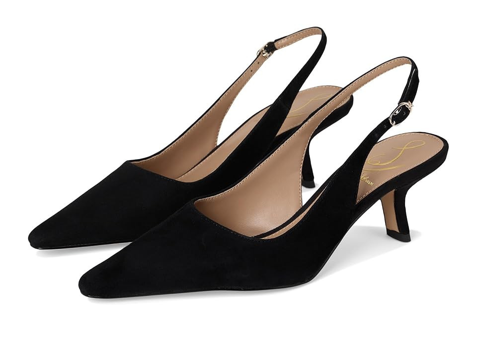 Sam Edelman Bianka Sling Women's Shoes Black Suede : 9.5 M, Synthetic | Zappos