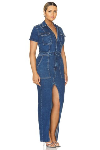 Good American Fit For Success Maxi Dress in Indigo594 from Revolve.com | Revolve Clothing (Global)