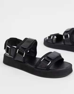 Missguided sandals with buckle detail in black | ASOS (Global)
