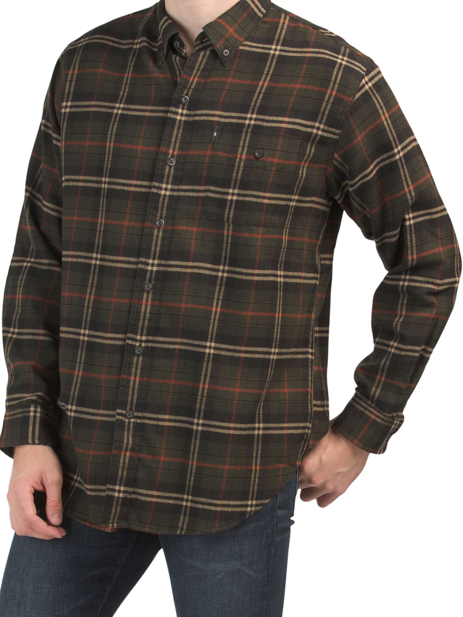 Long Sleeve Plaid Fireside Flannel Shirt | TJ Maxx