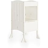 Guidecraft Contemporary Kitchen Helper Stool - Ivory W/Keeper and Non-Slip Mat: Adjustable Height... | Amazon (US)