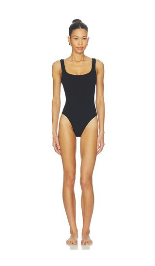 Hunza G Square Neck One Piece in Black. | Revolve Clothing (Global)