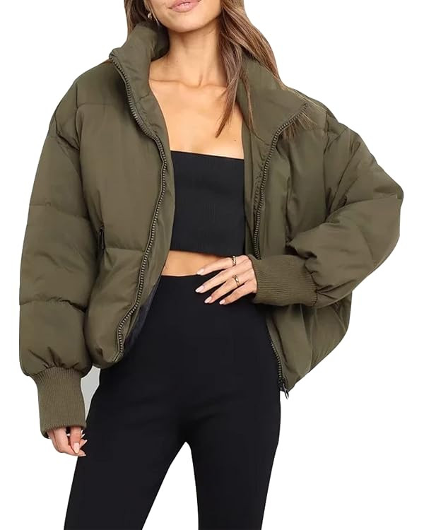 Gihuo Women’s Winter Cropped Puffer Jacket Coat Short Warm Quilted Jacket | Amazon (US)