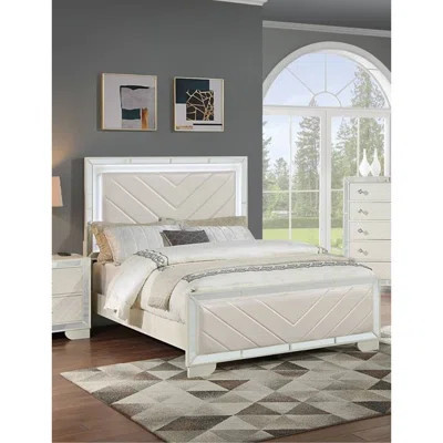Contemporary Style 1Pc Queen Size Upholstered Headboard And Footboard Built In LED Lights Bedroom Furniture | Wayfair North America