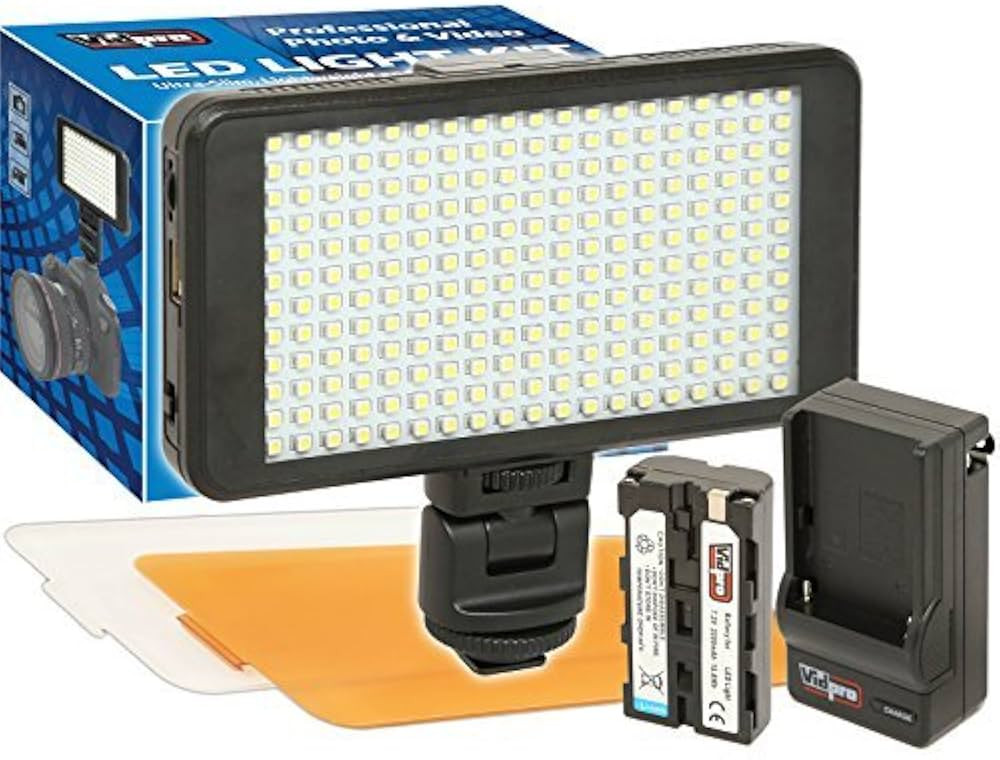Vidpro LED-230 Photo and Video Light Kit - On Camera Panel LED Light - Adjustable and Dimmable Li... | Amazon (US)