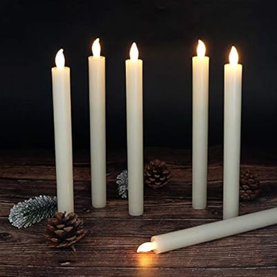 DRomance Flameless Flickering Taper Candles with Remote and Timer, 2 AAA Batteries Operated Taper... | Amazon (US)