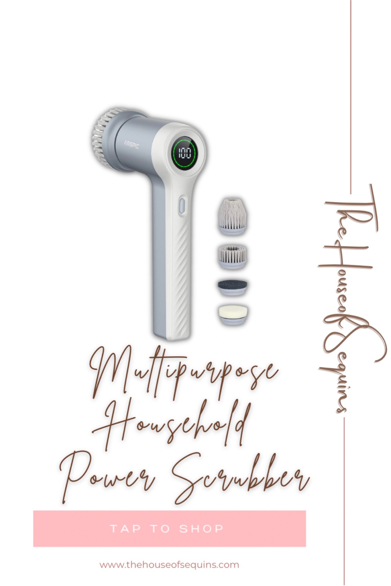 Multipurpose household power scrubber for kitchen, bathroom, etc. Amazon finds, Walmart finds. #thehouseofsequins #houseofsequins #reels #tiktok #lifehacks #lifehack #kitchen #kitchenfinds #stockingstuffers #cooking #giftidea