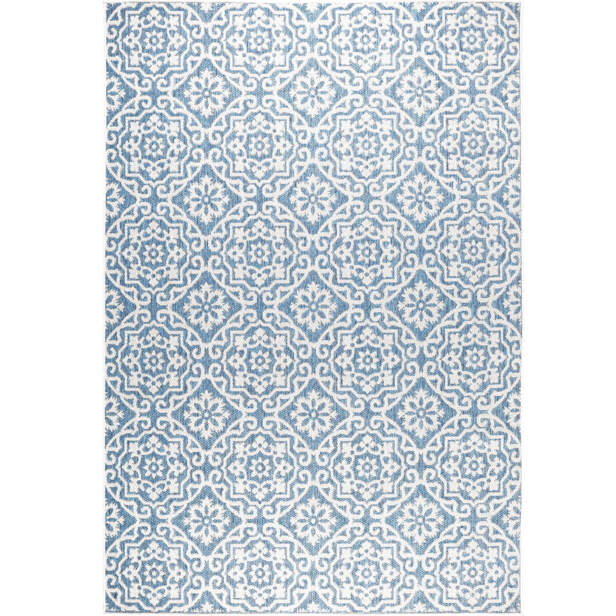 Nicole Miller New York Patio Country Julia Transitional Geometric Indoor/Outdoor Area Rug, Blue/G... | Amazon (US)