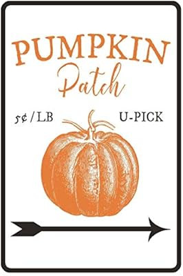 Lilyanaen New Metal Sign Aluminum Sign Pumpkin Patch Sign Decor Halloween Lover Gift Fall Sign fo... | Amazon (US)