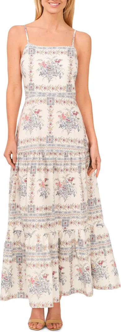 Floral Tiered Linen Blend Sundress | Nordstrom